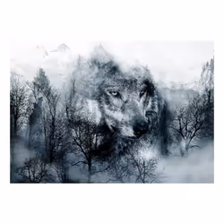 Papier peint intissé Animaux Mountain Predator (Black and White) - PD13256-400-280