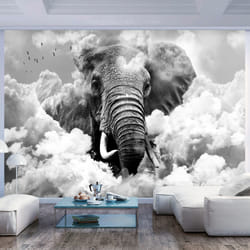 Papier peint intissé Animaux Elephant in the Clouds (Black and White) - PD13259-400-280