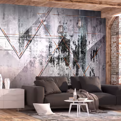 Planete Discount PD13963-100-70, Papier peint non tissé, Gris, Rose, Gris, Rose, Geometric Wall, 1000 mm, 50 cm