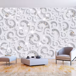 Planete Discount PD13966-400-280, Papier peint non tissé, Gris, Blanc, Jaune, Gris, Blanc, Jaune, Abstract Glamor, 4000 mm, 5 ...