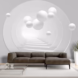 Planete Discount PD12976-400-280, Papier peint non tissé, Noir, Blanc, Noir Et Blanc, 120 g/m², 3D Tunnel, 4000 mm