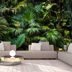 Planete Discount PD14357-350-245, Papier peint non tissé, Noir, Vert, Noir, Vert, 120 g/m², Sunny Jungle, 3500 mm