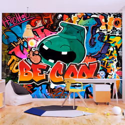 Planete Discount PD14696-400-280, Papier peint non tissé, Multicolore, Colorful, 120 g/m², Be Cool, 4000 mm
