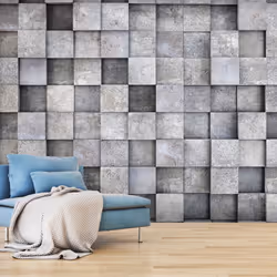 Planete Discount PD13968-400-280, Papier peint non tissé, Gris, Gris, Concrete Cube, 4000 mm, 50 cm