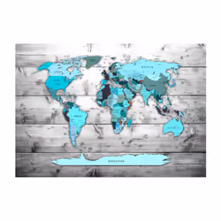 Papier peint intissé Carte du monde World Map: Blue Continents - PD13364-400-280