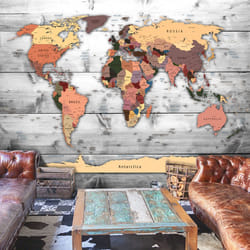 Planete Discount PD13365-350-245 papier-peint Papier peint non tissé Gris, Orange, Jaune