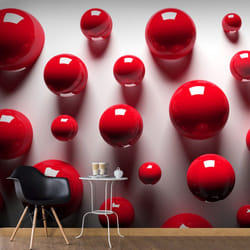 Papier peint intissé 3D et Perspective Red Balls - PD12977-400-280