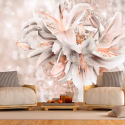 Planete Discount PD13573-250-175, Papier peint non tissé, Crème, Orange, Blanc, Orange, Blanc, Crème, 120 g/m², Bouquet of El ...