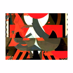 Papier peint intissé Abstractions Composition artistique en rouge - PD13134-400-309