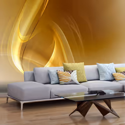 Planete Discount PD13142-200-154, Papier peint non tissé, Blanc, Jaune, Jaune, Blanc, 120 g/m², Gold fractal background, 2000 ...