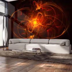 Planete Discount PD13157-400-309, Papier peint non tissé, Noir, Or, Orange, Noir, Doré, Orange, 120 g/m², Abstract fire, 4000 ...