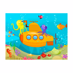 Papier peint intissé Pour enfants Sous-marin - PD14645-400-309