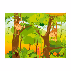 Papier peint intissé Pour enfants jungle - singes - PD14646-400-309