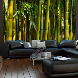 Planete Discount PD14254-400-309, Papier peint non tissé, Vert, Vert, 120 g/m², Forêt de bambous asiatique, 4000 mm