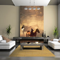 Papier peint intissé Animaux Chevaux sauvages en pleine steppe - PD13264-400-309