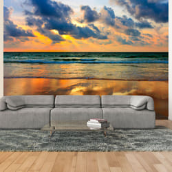 Papier peint intissé Paysages Coucher de soleil coloré sur la mer - PD14404-400-309