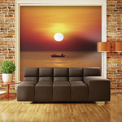 Papier peint intissé Paysages Bateau de pêche au coucher de soleil - PD14419-400-309