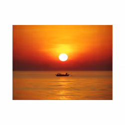 Papier peint intissé Paysages Bateau de pêche au coucher de soleil - PD14419-400-309
