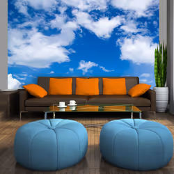 Planete Discount PD14423-350-270, Papier peint non tissé, Bleu, Blanc, Blanc, Bleu, 120 g/m², À ciel ouvert, 3500 mm
