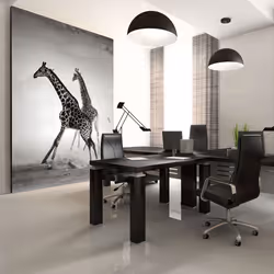 Planete Discount PD13268-400-309, Papier peint non tissé, Noir, Blanc, Noir Et Blanc, 120 g/m², Girafes, 4000 mm