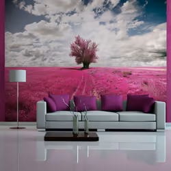 Planete Discount PD14445-400-309, Papier peint non tissé, Bleu, Rose, Violet, Blanc, Blanc, Rose, Violet, Bleu Marine, 120 g/ ...