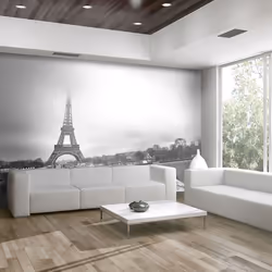 Planete Discount PD14835-400-309, Papier peint non tissé, Noir, Blanc, Noir Et Blanc, 120 g/m², Paris: Tour Eiffel, 4000 mm