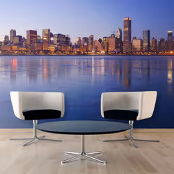Planete Discount PD14837-400-309, Papier peint non tissé, Bleu, Or, Gris, Bleu, Doré, Gris, Azuré, 120 g/m², Icy Downtown Chi ...