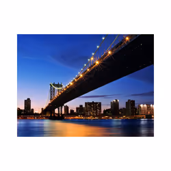 Papier peint intissé Ville et Architecture Manhattan Bridge illuminé la nuit - PD14854-400-309