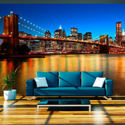 Papier peint intissé Ville et Architecture Pont de Brooklyn au crépuscule - New York - PD14859-400-309