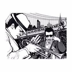 Papier peint intissé Hobby New York, musique, jazz... - PD14165-400-309