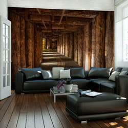 Papier peint intissé 3D et Perspective Wooden passage - PD12982-400-309