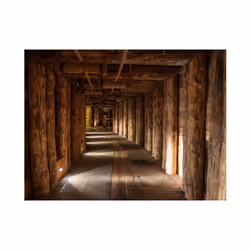 Papier peint intissé 3D et Perspective Wooden passage - PD12982-400-309