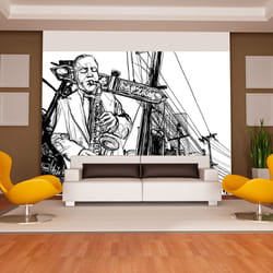 Papier peint intissé Hobby Saxophone recital on Broadway - PD14166-400-309