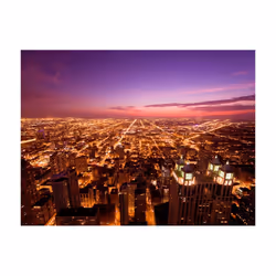 Papier peint intissé Ville et Architecture Chicago - ambiance de nuit - PD14879-400-309