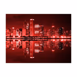 Papier peint intissé Ville et Architecture Chicago couleur du vin rouge - PD14881-400-309