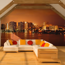 Planete Discount PD14888-400-309, Papier peint non tissé, Noir, Orange, Noir, Orange, 120 g/m², Welcome to Miami, 4000 mm