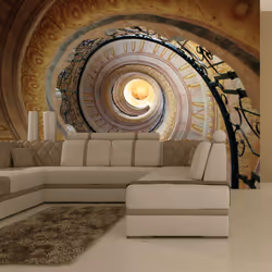 Planete Discount PD12983-400-309, Papier peint non tissé, Beige, Noir, Crème, Beige, Noir, Crème, 120 g/m², Decorative spiral ...