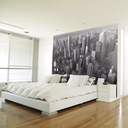 Planete Discount PD14892-400-309, Papier peint non tissé, Noir, Blanc, Noir Et Blanc, 120 g/m², New York: gratte-ciels (vue à ...
