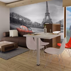 Planete Discount PD14902-400-309, Papier peint non tissé, Noir, Rouge, Blanc, Rouge, Noir Et Blanc, 120 g/m², Tour Eiffel et  ...