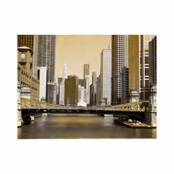 Papier peint intissé Ville et Architecture Chicago's bridge (vintage effect) - PD14911-400-309