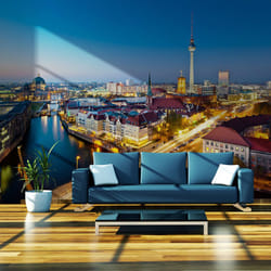 Papier peint intissé Ville et Architecture Berlin view from Fischerinsel (night) - PD14914-400-309