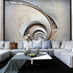 Papier peint intissé Ville et Architecture White spiral stairs - PD14919-400-309