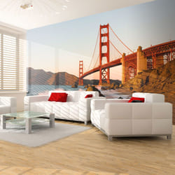 Papier peint intissé Ville et Architecture Pont du Golden Gate - coucher de soleil, San Francisco - PD14920-400-309