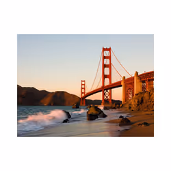 Papier peint intissé Ville et Architecture Pont du Golden Gate - coucher de soleil, San Francisco - PD14920-400-309
