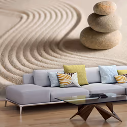 Planete Discount PD14263-350-270, Papier peint non tissé, Crème, Gris, Crème, Gris, 120 g/m², Équilibre, 3500 mm