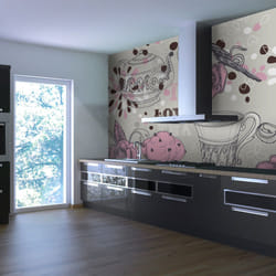 Planete Discount PD14209-250-193 papier-peint Papier peint non tissé Gris, Rose, Blanc
