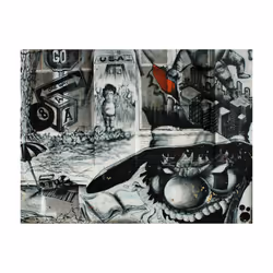Planete Discount PD14699-350-270 papier-peint Papier peint non tissé Noir, Rouge, Blanc