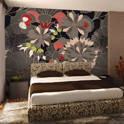 Planete Discount PD13994-200-154, Papier peint non tissé, Multicolore, Colorful, motif floral - gris, 2000 mm, 50 cm