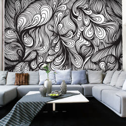 Papier peint intissé Fonds et Dessins Noir et blanc style rétro - PD13996-400-309