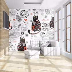 Planete Discount PD14649-400-309, Papier peint non tissé, Noir, Orange, Rouge, Blanc, Blanc, Orange, Noir, Rouge, 120 g/m², C ...